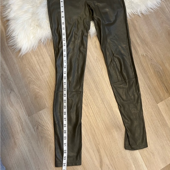 Aritzia Faux Leather Olive Leggings - Picture 7 of 8